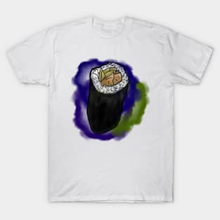 Sushi Roll - colourful ink splatter background T-Shirt